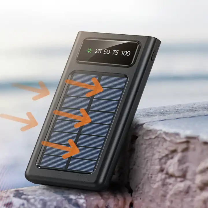 Solar Power Bank 20000CmAh, Fast Charging Built in Cable