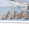 Golden White Crystals Christmas Tree Earrings Fashion Earrings